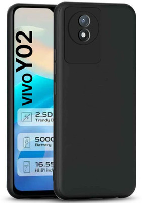 JASH Back Cover for Vivo Y02(Black, Shock Proof, Silicon, Pack of: 1)