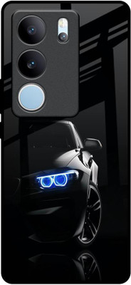 QRIOH Glass Back Cover for Vivo V29 Pro 5G(Black, Pack of: 1)