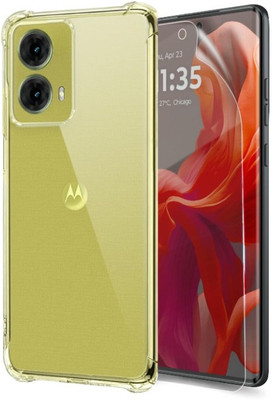A3sprime Back Cover for Motorola G85 5G, with 1 Piece Edge to Edge Unbreakable Front Screen Guard(Transparent, Dual Protection, Silicon, Pack of: 2)