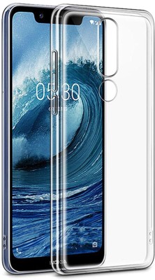 Fashionury Back Cover for Nokia 5.1 Plus(Transparent, Grip Case, Silicon, Pack of: 1)