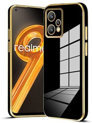 KARAS Back Cover for Realme 9 4G |View Electroplated Chrome 6D Case Soft TPU(Black, Dual Protection, Silicon, Pack of: 1)