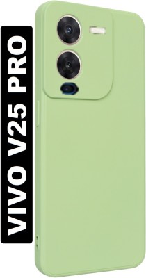 Coverskart Liquid Silicone Back Cover for vivo V25 Pro 5G, Silky-Soft Touch Full Body Protection Shockproof Case(Green, Camera Bump Protector, Silicon, Pack of: 1)