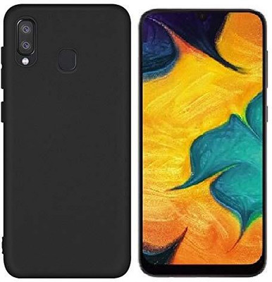 zaperhub Back Cover for Samsung Galaxy A20(Black, Silicon)