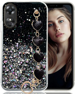 KC Back Cover for Oppo A17(Black, Cases with Holder, Silicon, Pack of: 1)