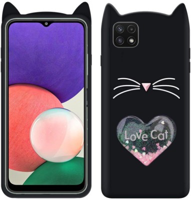 A3sprime Back Cover for Samsung Galaxy F42 5G, |Soft Silicon with Drop Protective & 3D Heart Love Cat Shaped Case|(Black, 3D Case, Silicon, Pack of: 1)