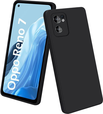 TRUEUPGRADE Back Cover for Liquid Silicone Oppo Reno 7 5G Case| Microfiber Inside|360 Degree Protection(Black, Camera Bump Protector, Silicon, Pack of: 1)