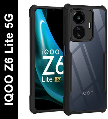 LOGELI Back Cover for IQOO Z6 Lite 5G(Transparent, Black, Camera Bump Protector, Pack of: 1)