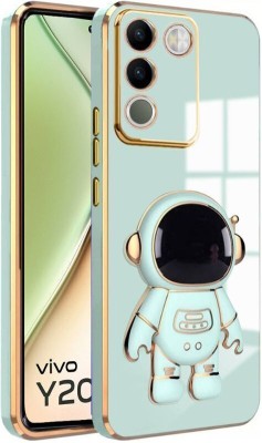 SYOTT Back Cover for vivo Y200 5G(Green, Gold, Cases with Holder, Silicon, Pack of: 1)