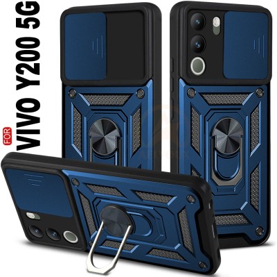 AelVouX Back Cover for Vivo Y200 5G(Blue, Ring Case, Pack of: 1)