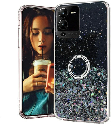 KC Back Cover for Vivo V25 Pro 5G(Black, Cases with Holder, Silicon, Pack of: 1)