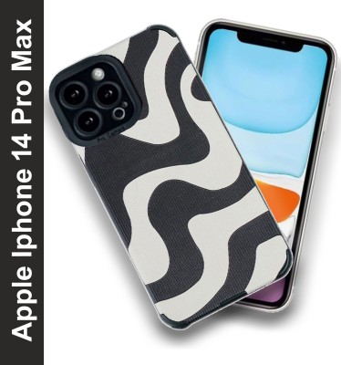 Artistque Back Cover for Apple Iphone 14 Pro Max(Black, White, Flexible, Silicon, Pack of: 1)