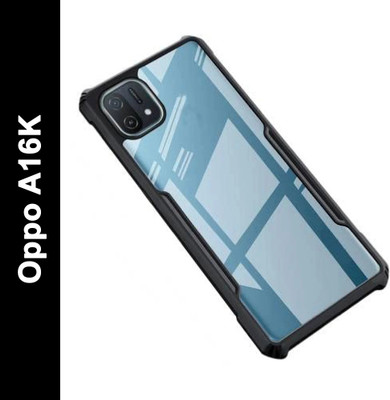 Micvir Back Cover for Oppo A16K(Transparent, Black, Shock Proof, Pack of: 1)