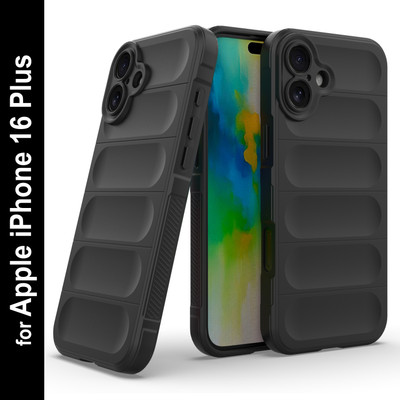 Zapcase Back Cover for Apple iPhone 16 Plus(Black, 3D Case, Silicon, Pack of: 1)