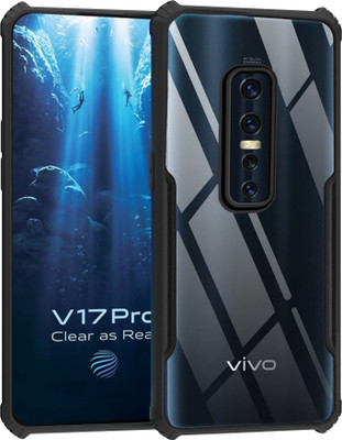 Meephone Back Cover for Vivo V17 Pro(Black, Transparent, Grip Case, Pack of: 1)