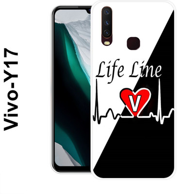 MOBIFLY Back Cover for Vivo Y17, V, Life, Line, Alphabet, Latter, 463(Black, Flexible, Pack of: 1)
