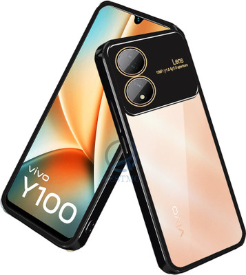 AESTMO Back Cover for Vivo Y100 5G, Vivo T2 5G(Black, Dual Protection, Silicon, Pack of: 1)