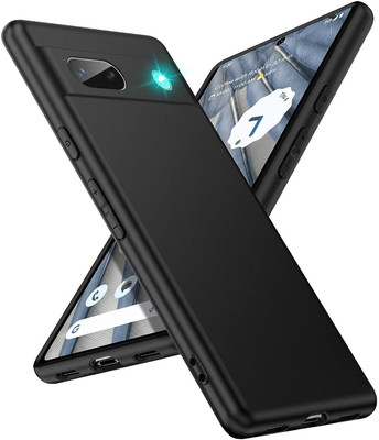 Lustree Back Cover for Google Pixel 7A(Black, Shock Proof, Silicon, Pack of: 1)