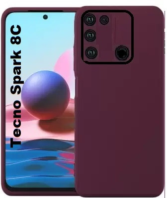 NewStatus Back Cover for Tecno Spark 8C(Maroon, Flexible, Pack of: 1)