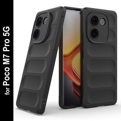 Zapcase Back Cover for Poco M7 Pro 5G(Black, 3D Case, Silicon, Pack of: 1)