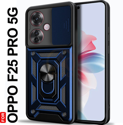 AelVouX Back Cover for Oppo F25 Pro 5G(Blue, Ring Case, Pack of: 1)