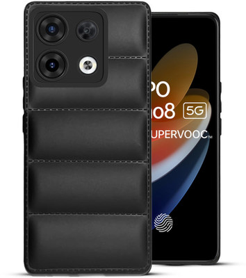 BOZTI Back Cover for OPPO Reno8 5G(Black, Puffer, Silicon, Pack of: 1)