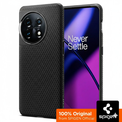 Spigen Liquid Air Back Cover for OnePlus 11(Black, Shock Proof, Pack of: 1)