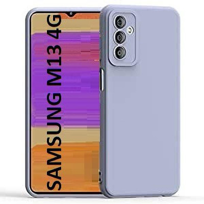 MobiLooks Back Cover for SAMSUNG Galaxy M13 4G, Liquid Silicone Case inner Microfiber Cloth(Grey, Camera Bump Protector, Silicon, Pack of: 1)