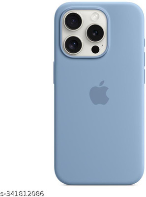 VURIOZZ Back Cover for iPhone 16 Pro Max Liquid Silicone Case(Blue, Magsafe, Silicon, Pack of: 1)