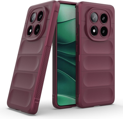 GLOBAL NOMAD Back Cover for Mi Redmi Note 14 Pro 5G(Maroon, 3D Case, Silicon, Pack of: 1)