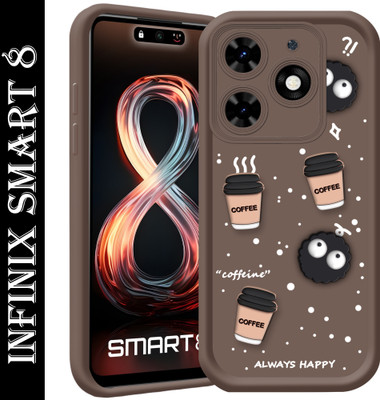 SMARTPOCKET Back Cover for Infinix Smart 8 5G(Brown, 3D Case, Pack of: 1)