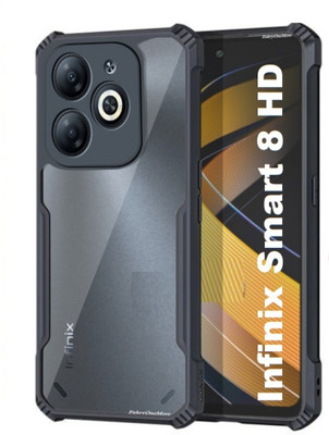 Phone Case Cover Pouch for infinix Smart 8 HD(Black, Transparent, Camera Bump Protector, Pack of: 1)