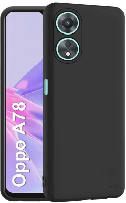 Lilliput Back Cover for Oppo A78 4G(Black, Grip Case, Silicon, Pack of: 1)