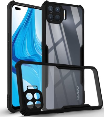 Kreatick Back Cover for OPPO-F17 PRO (Crystal Glass Back | Camera Protection | Shockproof Bumpers )(Black, Grip Case, Pack of: 1)