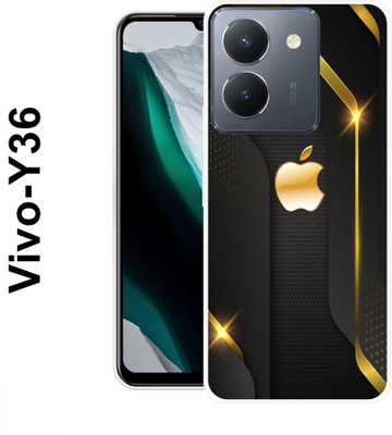 MOBIFLY Back Cover for Vivo Y36, Apple, Golden, Sign, Logo, 649(Gold, Flexible, Pack of: 1)