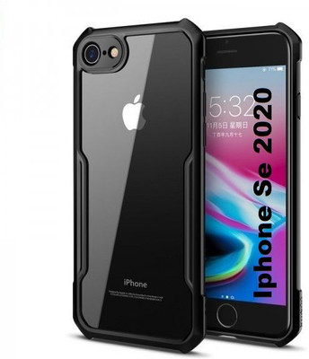 caseunik Back Cover for Apple iPhone SE 2020(Black, Camera Bump Protector)