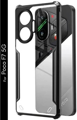 WAREVA Front & Back Case for POCO F7, POCO F7 5G Mobile Back Covers dpl214-02(Transparent, Black, Dual Protection, Silicon, Pack of: 1)