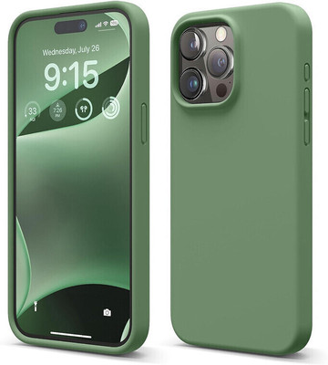 Infigo Back Cover for Apple iPhone 15 Pro(Green, Camera Bump Protector, Silicon, Pack of: 1)