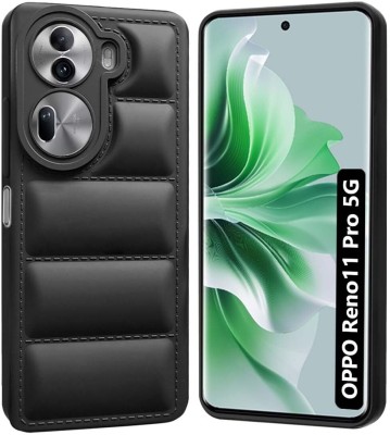 Gadgetgrove Back Cover for Oppo Reno 11 Pro 5G | Matte Soft Case Liquid Silicon Puff Camera Protection(Black, Grip Case, Silicon, Pack of: 1)