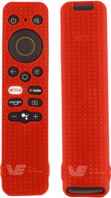 ivee international Back Cover for Remote Cover Compatible with REALME Smart LED TV Anti Slip Remote Case Shockproof Cover(Red, Shock Proof, Silicon, Pack of: 1)