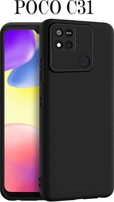 ROADWAY Back Cover for Full Black-POCO C31 / Mi Redmi 9/ 9C/ 9 Activ / 10A|(Black, Shock Proof, Silicon, Pack of: 1)