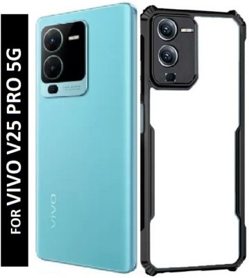 klbr Back Cover for Vivo V25 Pro(Black, Transparent, Camera Bump Protector, Pack of: 1)