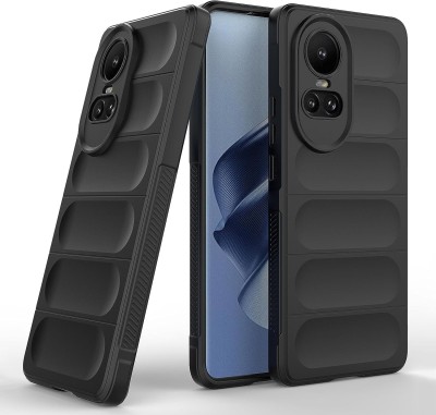 S-Softline Back Cover for Oppo Reno 10 5G, Solid Liquid Magic Case Shockproof Plain(Black, Silicon, Pack of: 1)