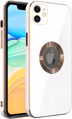 Meephone Back Cover for Apple iphone 11(White, Gold, 3D Case, Silicon, Pack of: 1)