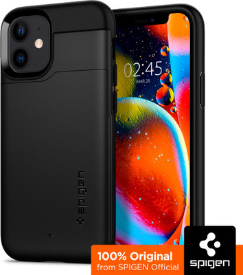 Spigen Slim Armor CS Back Cover for Apple iPhone 12 Pro, Apple iPhone 12(Black, Shock Proof, Pack of: 1)