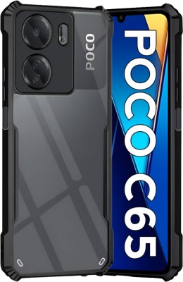 Mezokart.com Back Cover for POCO C65(Transparent, Dual Protection, Pack of: 1)