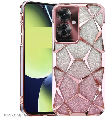casohitech Back Cover for Oppo F25 Pro 5G, Oppo F25 Pro, Geometric 3D Cube, Diamond Bling Shiny(Pink, Transparent, Camera Bump Protector, Pack of: 1)