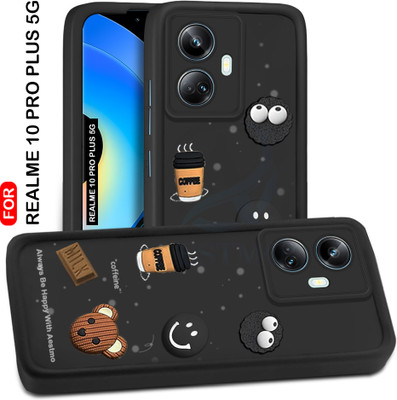 AESTMO Back Cover for Realme 10 Pro Plus 5G(Black, 3D Case, Silicon, Pack of: 1)