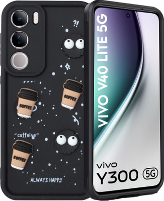 VAPRIF Back Cover for Vivo Y300 5G / Vivo V40 Lite 5G, Cute Coffee Silicone | Shockproof & Scratch-Resistant(Black, Dual Protection, Silicon, Pack of: 1)