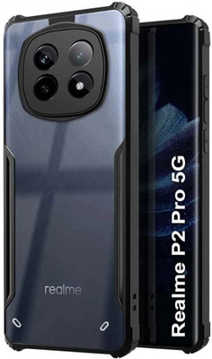 spaziogold Back Cover for Realme P2 Pro 5G(Crystal-Clear Back Panel | Black TPU Bumper | Slim & Lightweight)(Black, Transparent, Camera Bump Protector, Pack of: 1)