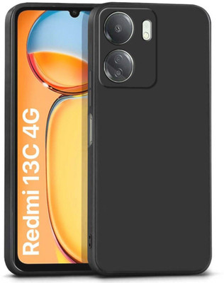 Mobile Case Cover Back Cover for Mi Redmi 13c 4G(Black, Camera Bump Protector, Silicon, Pack of: 1)